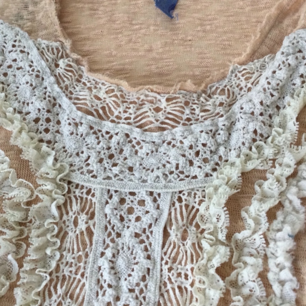 Free People Asymmetrical Gauzy Lace Top - Picture 4 of 9